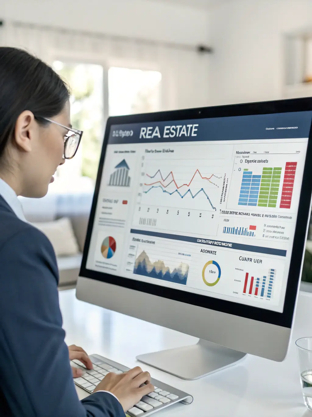 A screenshot of a market analysis tool dashboard, displaying key metrics and trends for Dubai real estate.