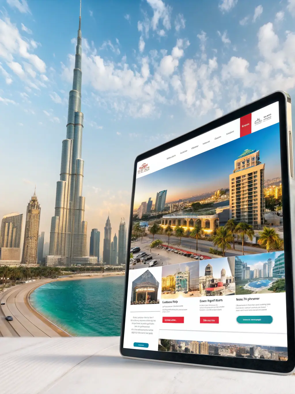 A collection of professionally designed marketing templates tailored for Dubai real estate, showcasing properties with elegance and style.
